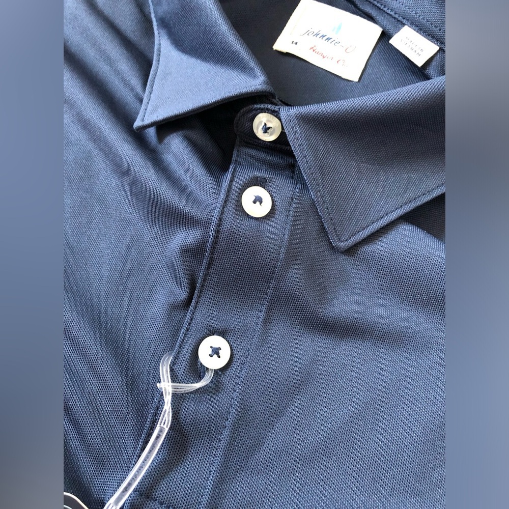 *NWT* Johnnie-O Boys 14 Fairways Performance Collared 1/4 Button Polo in Wake - Picture 4 of 9